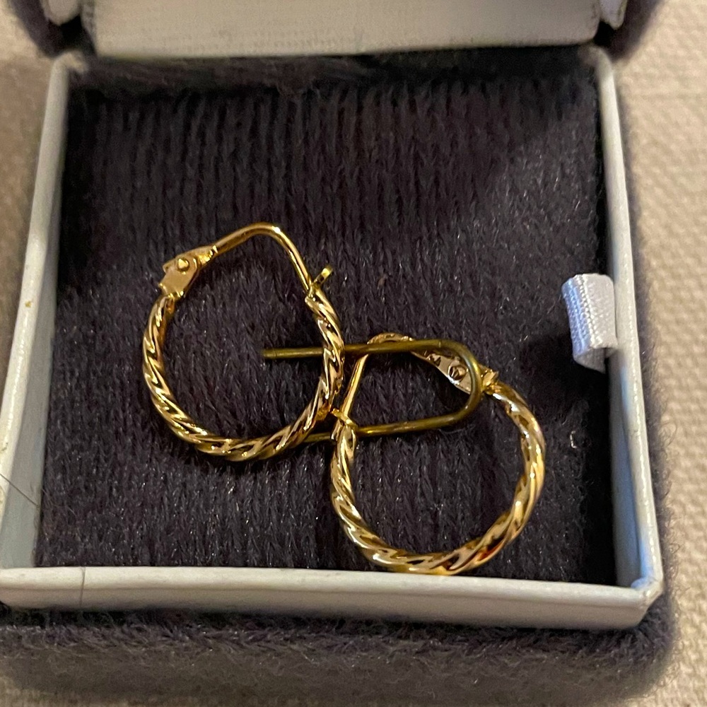 Gold mini/baby hoop earrings